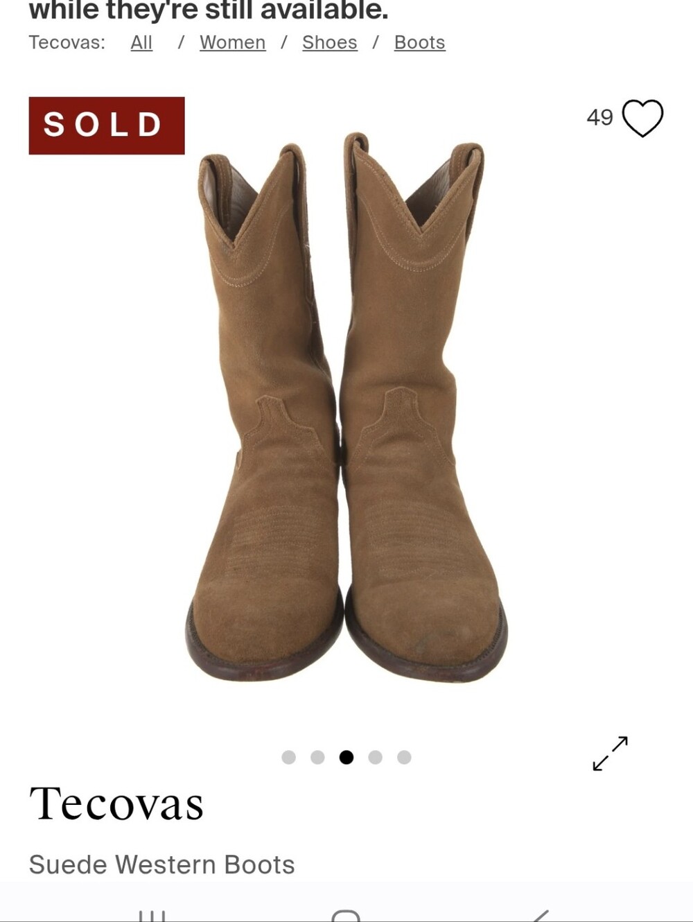 Tecovas Tan Suede Western Heeled Boots